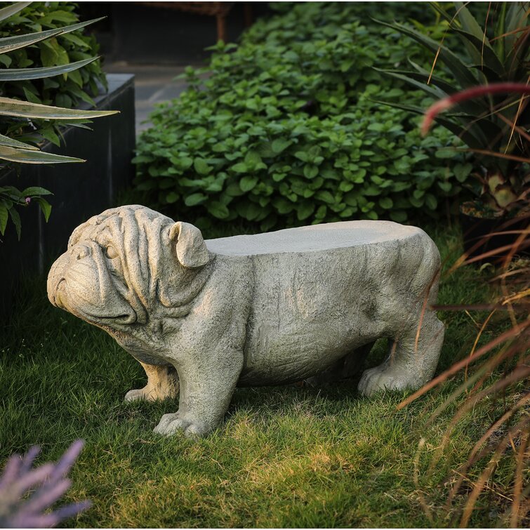 bulldog garden statue